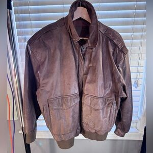 Vintage Georgetown Leather Company Brown Bomber Jacket - Size Large
